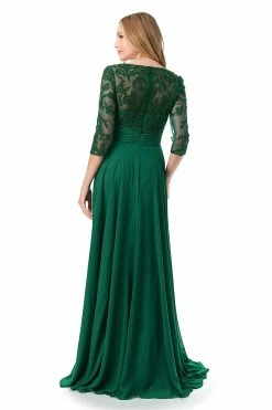 Ruched Applique 3/4 Sleeve A-line Gown By Coya M2733F -Dresses Shop ruched applique 34 sleeve a line gown by coya m2733f long formal dresses coya collection 216965