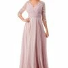 Ruched Applique 3/4 Sleeve A-line Gown By Coya M2733F -Dresses Shop ruched applique 34 sleeve a line gown by coya m2733f long formal dresses coya collection s mauve 693500