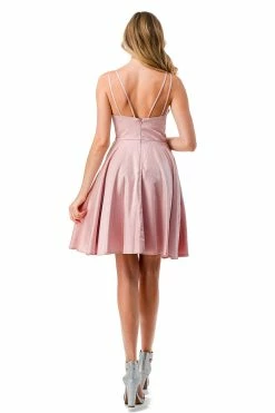 Ruched Short Sleeveless A-line Dress By Coya S2741M -Dresses Shop ruched short sleeveless a line dress by coya s2741m short cocktail dresses coya collection 308496