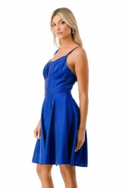 Ruched Short Sleeveless A-line Dress By Coya S2741M -Dresses Shop ruched short sleeveless a line dress by coya s2741m short cocktail dresses coya collection 564644