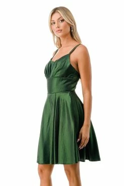 Ruched Short Sleeveless A-line Dress By Coya S2741M -Dresses Shop ruched short sleeveless a line dress by coya s2741m short cocktail dresses coya collection 849234