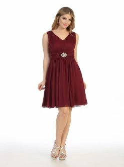 Ruched Short Sleeveless Chiffon Dress By Celavie 6473 -Dresses Shop ruched short sleeveless chiffon dress by celavie 6473 short cocktail dresses celavie 407004