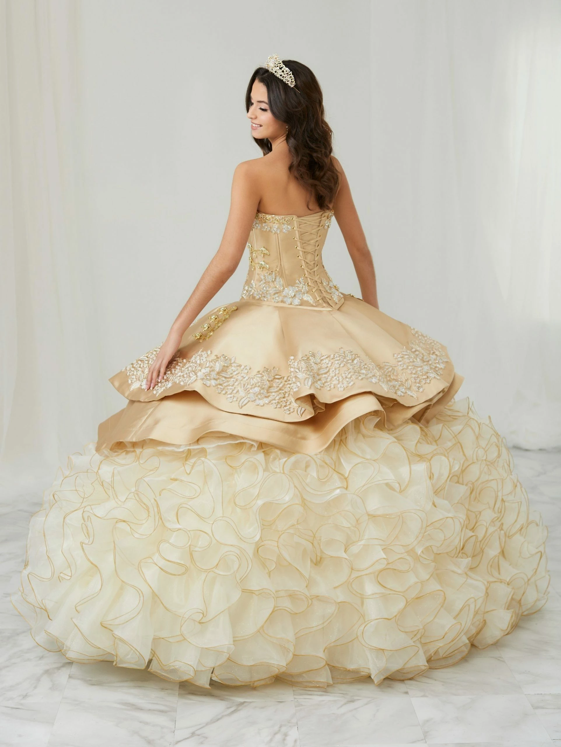 Ruffled Charro Quinceanera Dress By LA Glitter 24082 4 Ruffled Charro Quinceanera Dress By LA Glitter 24082 - Image 2