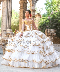 Ruffled Charro Quinceanera Dress By Ragazza M29-129