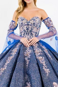 Ruffled Metallic Glitter Ball Gown By Elizabeth K GL1912 -Dresses Shop ruffled metallic glitter ball gown by elizabeth k gl1912 quinceanera dresses elizabeth k 477141