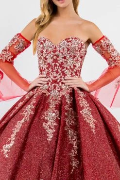 Ruffled Metallic Glitter Ball Gown By Elizabeth K GL1912 -Dresses Shop ruffled metallic glitter ball gown by elizabeth k gl1912 quinceanera dresses elizabeth k 862806