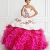 Ruffled Off Shoulder Floral Quinceanera Dress By LA Glitter 24064 -Dresses Shop ruffled off shoulder floral quinceanera dress by la glitter 24064 quinceanera dresses la glitter by house of wu 0 ivoryfuchsia 924575