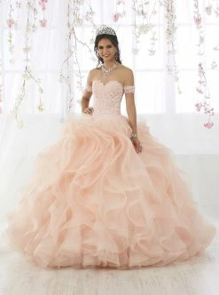 Applique Ruffled Quinceanera Dress By Fiesta Gowns 56372