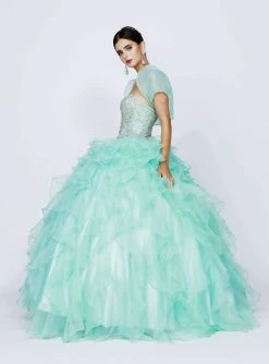 Ruffled Strapless Ball Gown With Bolero By Juliet 322 -Dresses Shop ruffled strapless sweetheart ball gown with bolero by juliet 322 quinceanera dresses juliet 629826