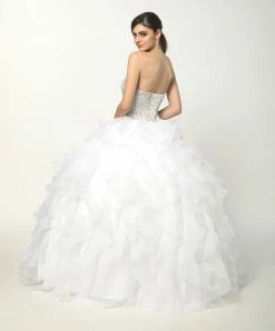 Ruffled Strapless Ball Gown With Bolero By Juliet 322 -Dresses Shop ruffled strapless sweetheart ball gown with bolero by juliet 322 quinceanera dresses juliet 893803