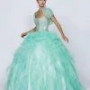 Ruffled Strapless Ball Gown With Bolero By Juliet 322 -Dresses Shop ruffled strapless sweetheart ball gown with bolero by juliet 322 quinceanera dresses juliet xs jade 627747