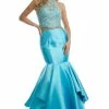 Ruffled Two Piece Mermaid Dress By Juliet 631 -Dresses Shop ruffled two piece mermaid dress by juliet 631 long formal dresses juliet xs turquoise 169033
