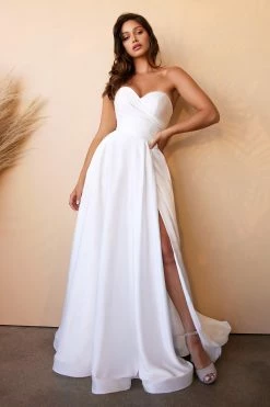 Satin Strapless Bridal Gown By Cinderella Divine CD0166W