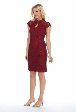 Sequin Lace Short Cap Sleeve Dress By Celavie 6326 -Dresses Shop sequin lace short cap sleeve dress by celavie 6326 short cocktail dresses celavie 896027