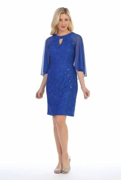 Sequin Lace Short Cape Dress With Flutter Sleeves By Celavie 6352-S 12 Sequin Lace Short Cape Dress With Flutter Sleeves By Celavie 6352-S -Dresses Shop sequin lace short cape dress with flutter sleeves by celavie 6352 s short cocktail dresses celavie 387549