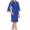 Sequin Lace Short Cape Dress With Flutter Sleeves By Celavie 6352-S -Dresses Shop sequin lace short cape dress with flutter sleeves by celavie 6352 s short cocktail dresses celavie m royal blue 546372