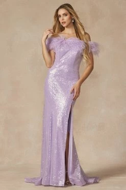 Sequin Off Shoulder Feather Gown By Juliet 292 -Dresses Shop sequin off shoulder feather gown by juliet 292 long formal dresses juliet 870547