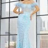 Sequin Off Shoulder Feather Mermaid Dress By Adora 3129 2 Sequin Off Shoulder Feather Mermaid Dress By Adora 3129 -Dresses Shop sequin off shoulder feather mermaid dress by adora 3129 long formal dresses adora design xs light blue 682874