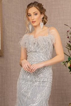 Sequin Print Feather Mermaid Gown By GLS Gloria GL3117 -Dresses Shop sequin print feather mermaid gown by gls gloria gl3117 long formal dresses elizabeth k 513122