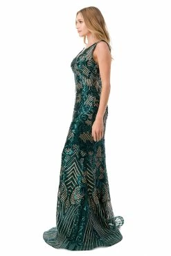Sequin Print Sleeveless Mermaid Dress By Coya M2803Y -Dresses Shop sequin print sleeveless mermaid dress by coya m2803y long formal dresses coya collection 173677