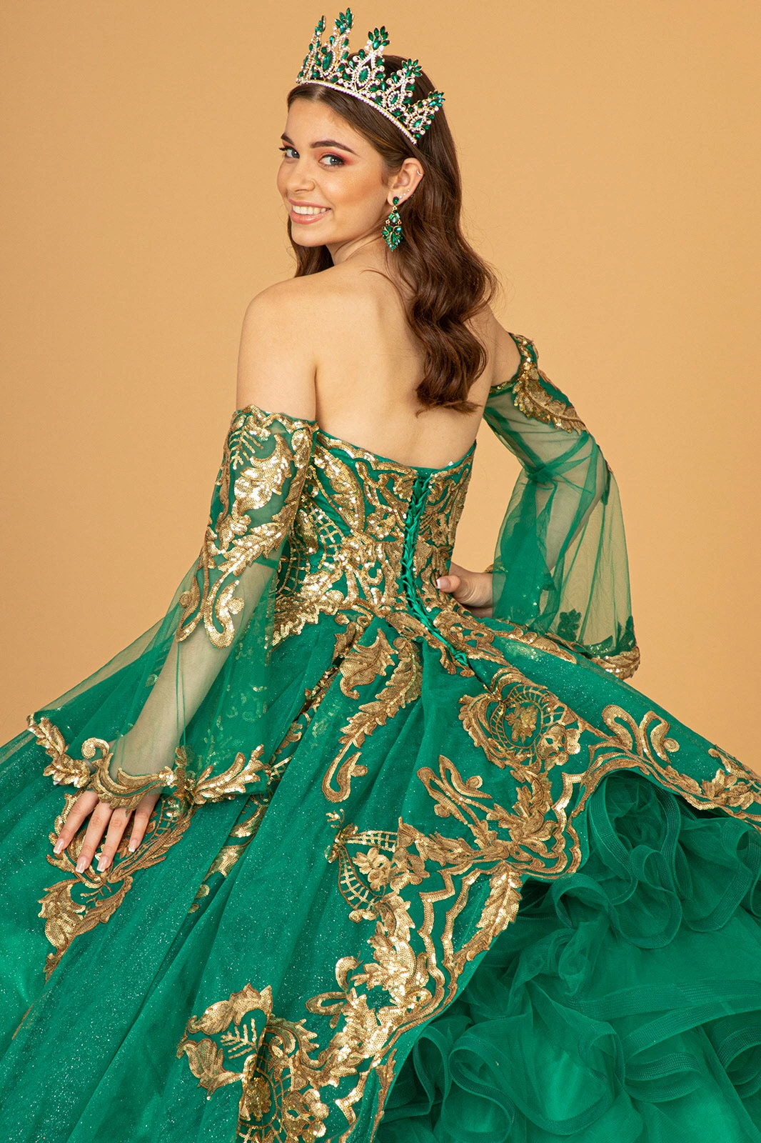 Sequin Print Strapless Ball Gown By Elizabeth K GL1914 19 Sequin Print Strapless Ball Gown By Elizabeth K GL1914 - Image 17