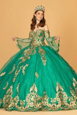 Sequin Print Strapless Ball Gown By Elizabeth K GL1914 35 Sequin Print Strapless Ball Gown By Elizabeth K GL1914 -Dresses Shop sequin print strapless ball gown by elizabeth k gl1914 quinceanera dresses elizabeth k xs emerald green 943485