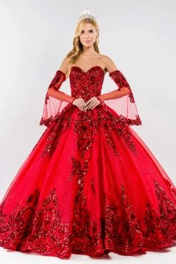 Sequin Print Strapless Ball Gown By Elizabeth K GL1914 31 Sequin Print Strapless Ball Gown By Elizabeth K GL1914 -Dresses Shop sequin print strapless ball gown by elizabeth k gl1914 quinceanera dresses elizabeth k xs red 919559
