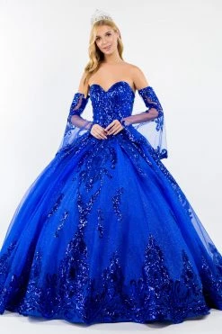 Sequin Print Strapless Ball Gown By Elizabeth K GL1914 27 Sequin Print Strapless Ball Gown By Elizabeth K GL1914 -Dresses Shop sequin print strapless ball gown by elizabeth k gl1914 quinceanera dresses elizabeth k xs royal blue 120006