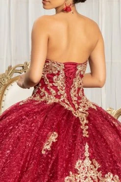 Sequin Print Strapless Ball Gown By Elizabeth K GL1987 -Dresses Shop sequin print strapless ball gown by elizabeth k gl1987 quinceanera dresses elizabeth k 261454