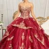 Sequin Print Strapless Ball Gown By Elizabeth K GL1987 -Dresses Shop sequin print strapless ball gown by elizabeth k gl1987 quinceanera dresses elizabeth k xs burgundy 349914