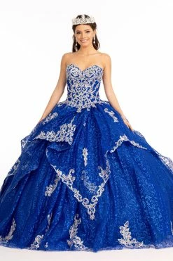 Sequin Print Strapless Ball Gown By Elizabeth K GL1987 -Dresses Shop sequin print strapless ball gown by elizabeth k gl1987 quinceanera dresses elizabeth k xs royal blue 738175
