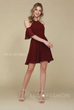Short Cold Shoulder Dress With Flutter Sleeves By Nox Anabel T667 22 Short Cold Shoulder Dress With Flutter Sleeves By Nox Anabel T667 -Dresses Shop short cold shoulder dress with flutter sleeves by nox anabel t667 short cocktail dresses nox anabel 813259