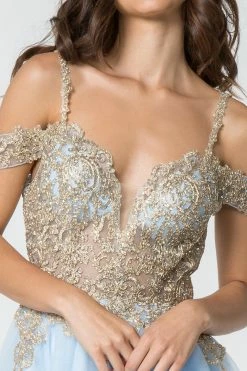 Short Cold Shoulder Dress With Gold Appliques By Elizabeth K GS2808 -Dresses Shop short cold shoulder dress with gold appliques by elizabeth k gs2808 short cocktail dresses elizabeth k 967680