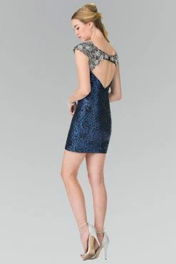 Short Dress With Sequined Embroidery By Elizabeth K GS1436 -Dresses Shop short dress with sequined embroidery by elizabeth k gs1436 short cocktail dresses elizabeth k 819926