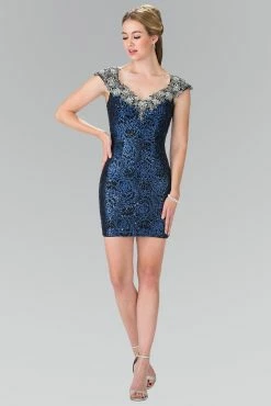 Short Dress With Sequined Embroidery By Elizabeth K GS1436