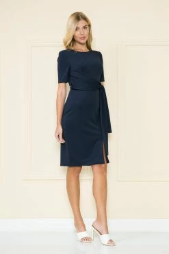 Short Fitted Dress With Short Sleeves By Poly USA 8524 -Dresses Shop short fitted dress with short sleeves by poly usa 8524 short cocktail dresses poly usa 716625