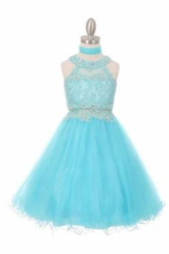 Short Halter Dress With Lace Bodice By Cinderella Couture 5040 -Dresses Shop short halter dress with lace bodice by cinderella couture 5040 short cocktail dresses cinderella couture 12 aqua 143271