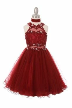 Short Halter Dress With Lace Bodice By Cinderella Couture 5040 -Dresses Shop short halter dress with lace bodice by cinderella couture 5040 short cocktail dresses cinderella couture 12 burgundy 975016