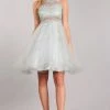 Short Halter Dress With Lace Bodice By Cinderella Couture 5040 -Dresses Shop short halter dress with lace bodice by cinderella couture 5040 short cocktail dresses cinderella couture 12 silver 876255