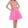 Short Hot Pink Dress With Embellished Bodice By Poly USA -Dresses Shop short hot pink dress with embellished bodice by poly usa short cocktail dresses poly usa xs hot pink 936247
