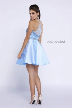 Short Illusion Dress With Embellished Bodice By Nox Anabel 6262 -Dresses Shop short illusion dress with embellished bodice by nox anabel 6262 short cocktail dresses nox anabel 416170