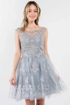 Short Illusion Glitter Print Dress By Elizabeth K GS1964 -Dresses Shop short illusion glitter print dress by elizabeth k gs1964 short cocktail dresses elizabeth k 773717