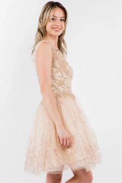 Short Illusion Glitter Print Dress By Elizabeth K GS1964 -Dresses Shop short illusion glitter print dress by elizabeth k gs1964 short cocktail dresses elizabeth k 912379