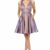 Short Metallic V-Neck Dress With Pockets By Poly USA 9018 1 Short Metallic V-Neck Dress With Pockets By Poly USA 9018 -Dresses Shop short metallic v neck dress with pockets by poly usa 9018 short cocktail dresses poly usa xs royal bronze 206879