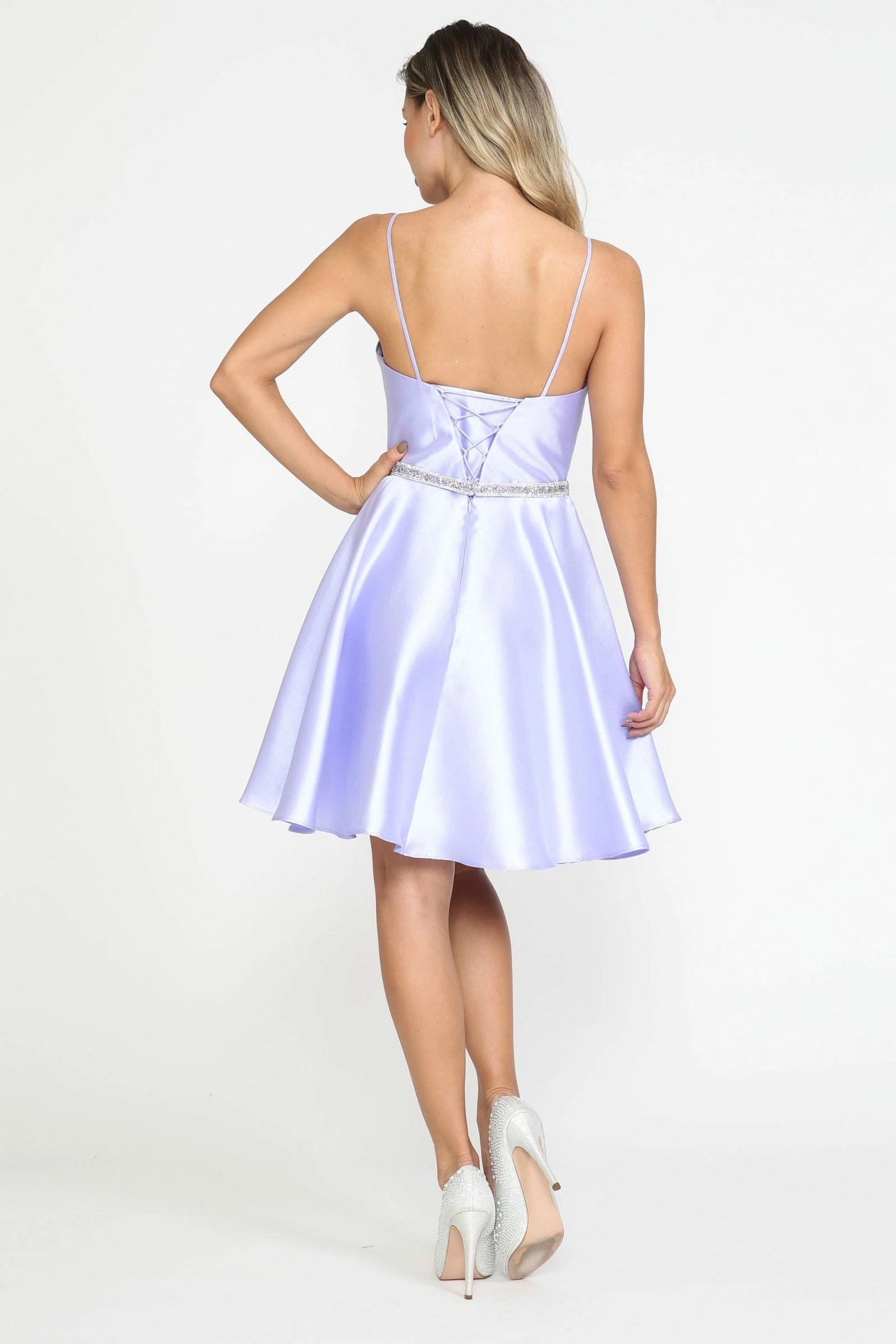 Short Mikado Sweetheart Dress By Poly USA 8420 4 Short Mikado Sweetheart Dress By Poly USA 8420 - Image 2