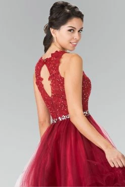 Short Sleeveless Lace Bodice Dress By Elizabeth K GS2375 -Dresses Shop short sleeveless dress with lace illusion top by elizabeth k gs2375 short cocktail dresses elizabeth k 520137