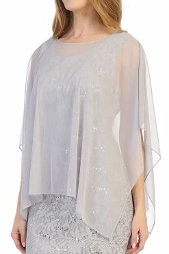 Short Sleeveless Lace Dress With Cape By Celavie 6365 -Dresses Shop short sleeveless lace dress with cape by celavie 6365 short cocktail dresses celavie 765765