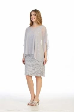 Short Sleeveless Lace Dress With Cape By Celavie 6365 -Dresses Shop short sleeveless lace dress with cape by celavie 6365 short cocktail dresses celavie 900606