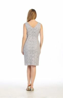 Short Sleeveless Lace Dress With Cape By Celavie 6365 -Dresses Shop short sleeveless lace dress with cape by celavie 6365 short cocktail dresses celavie 978171