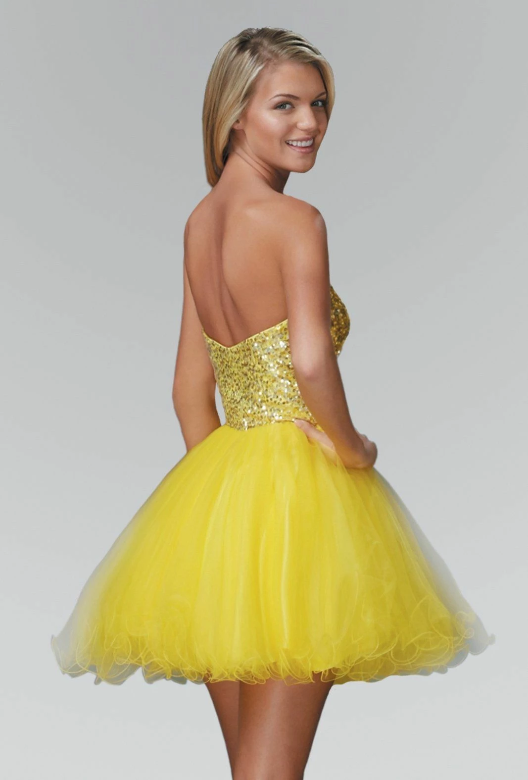 Short Strapless Dress With Jeweled Bodice By Elizabeth K GS2034 4 Short Strapless Dress With Jeweled Bodice By Elizabeth K GS2034 - Image 2